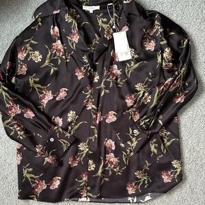 Vince 100% Silk Floral Blouse